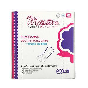 Maxim Hygiene Products, Pure Cotton, Ultra Thin Panty Liners, Lite, 20 Liners - HealthCentralUSA