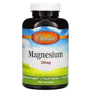 Carlson Labs, Magnesium, 350 mg, 180 Capsules - HealthCentralUSA