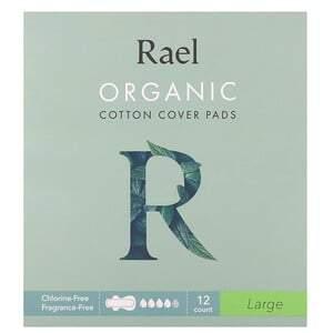 Rael, Organic Cotton Cover Pads, Large, 12 Count - HealthCentralUSA