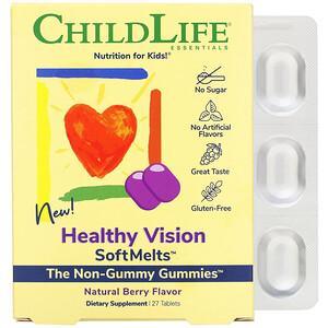 ChildLife, Healthy Vision SoftMelts, Natural Berry Flavor, 27 Tablets - HealthCentralUSA