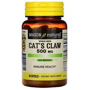 Mason Natural, Whole Herb Cat's Claw, 500 mg, 60 Capsules - HealthCentralUSA
