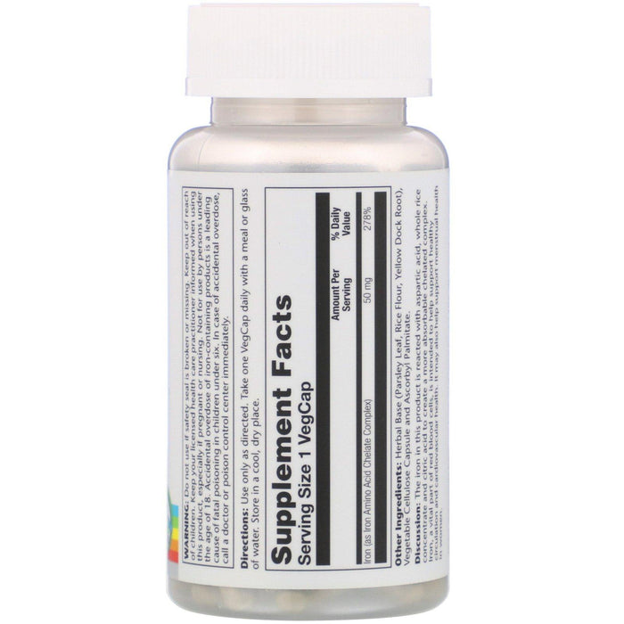 Solaray, Iron, 50 mg, 60 VegCaps - HealthCentralUSA