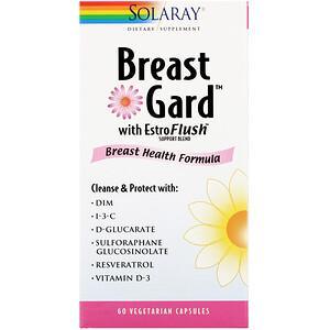 Solaray, BreastGard with EstroFlush, Breast Health Formula, 60 Vegetarian Capsules - HealthCentralUSA