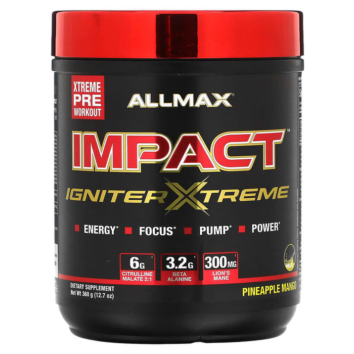 ALLMAX, IMPACT Igniter Xtreme, Pre-Workout, Pineapple Mango, 12.7 oz (360 g)
