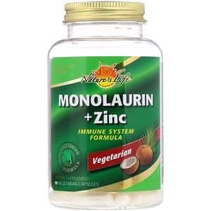 Nature's Life, Monolaurin + Zinc, 90 Vegetarian Capsules - HealthCentralUSA