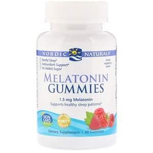 Nordic Naturals, Melatonin Gummies, Raspberry, 1.5 mg, 60 Gummies - HealthCentralUSA
