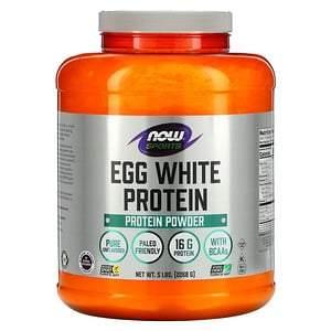 Now Foods, Sports, Egg White Protein Powder, Unflavored, 5 lbs (2,268 g) - HealthCentralUSA