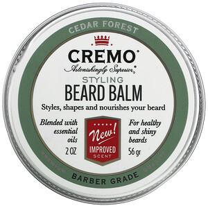 Cremo, Styling Beard Balm, Cedar Forest, 2 oz (56 g) - HealthCentralUSA