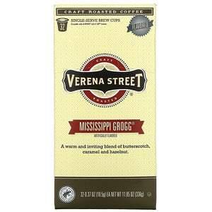 Verena Street, Mississippi Grogg, Flavored, Craft Roasted Coffee, 32 Single-Serve Brew Cups, 0.37 oz (10.5 g) Each - HealthCentralUSA