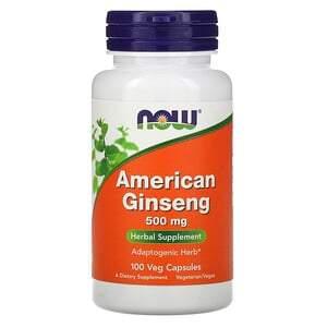 Now Foods, American Ginseng, 500 mg, 100 Veg Capsules - HealthCentralUSA