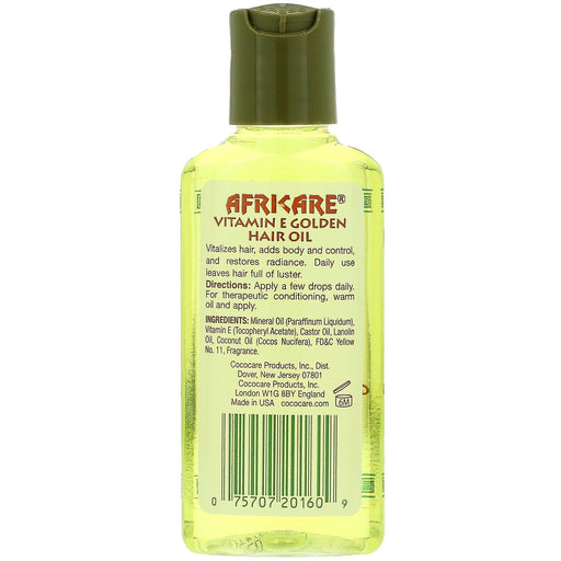 Cococare, Africare, Vitamin E Golden Hair Oil, 2 fl oz (60 ml) - HealthCentralUSA