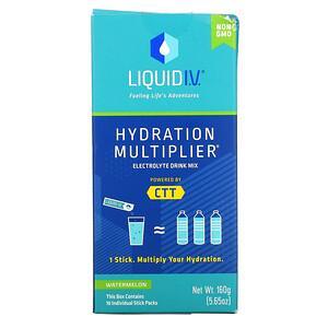 Liquid I.V., Hydration Multiplier, Electrolyte Drink Mix, Watermelon, 10 Individual Stick Packs, 0.56 oz (16 g) Each - HealthCentralUSA