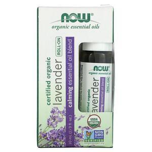 Now Foods, Certified Organic Lavender Roll-On, 1/3 fl oz (10 ml) - HealthCentralUSA