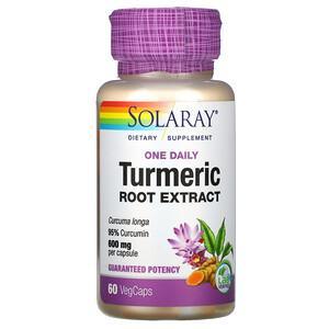 Solaray, Turmeric Root Extract, One Daily, 600 mg, 60 VegCaps - HealthCentralUSA