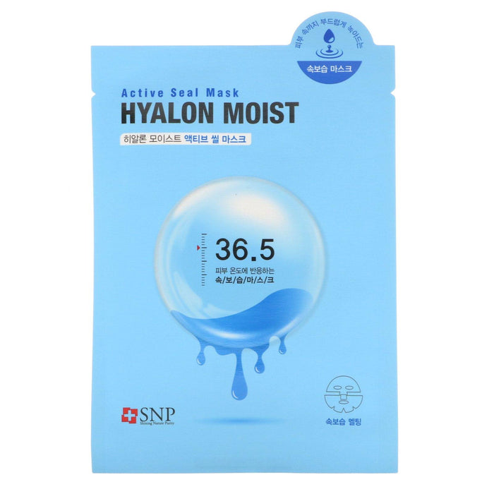 SNP, Hyalon Moist, Active Seal Beauty Mask, 5 Sheets, 1.11 fl oz (33 ml) Each - HealthCentralUSA