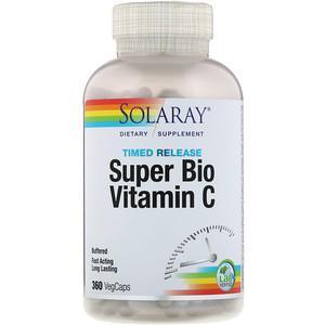 Solaray, Super Bio Vitamin C, Timed Release, 360 VegCaps - HealthCentralUSA