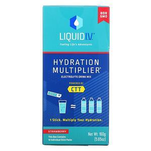 Liquid I.V., Hydration Multiplier, Electrolyte Drink Mix, Strawberry, 10 Individual Stick Packs, 0.56 oz (16 g) Each - HealthCentralUSA