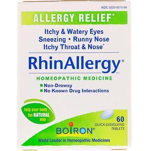 Boiron, RhinAllergy, Allergy Relief, 60 Quick-Dissolving Tablets - HealthCentralUSA