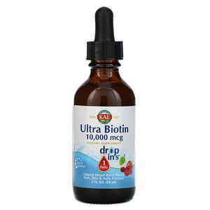 KAL, Ultra Biotin, Natural Mixed Berry Flavor, 10,000 mcg, 2 fl oz (59 ml) - HealthCentralUSA