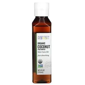 Aura Cacia, Organic Skin Care Oil, Coconut, Fractionated, 4 fl oz (118 ml) - HealthCentralUSA