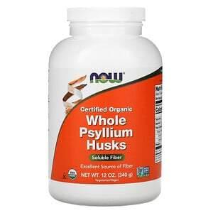 Now Foods, Certified Organic Whole Psyllium Husks, 12 oz (340 g) - HealthCentralUSA