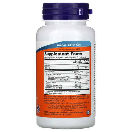 Now Foods, Krill & CoQ10, 60 Softgels - HealthCentralUSA