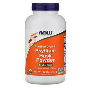 Now Foods, Certified Organic, Psyllium Husk Powder, 12 oz (340 g) - HealthCentralUSA