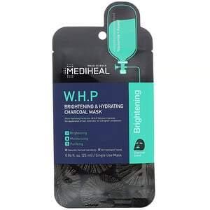 Mediheal, W.H.P, Brightening & Hydrating Charcoal Beauty Mask, 5 Sheets, 0.84 fl oz (25 ml) Each - HealthCentralUSA