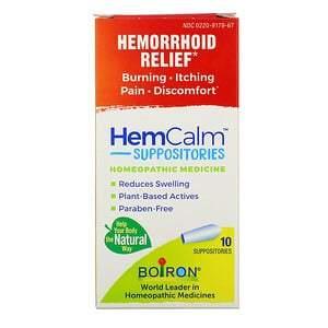 Boiron, HemCalm Suppositories, Hemorrhoid Relief, 10 Suppositories - HealthCentralUSA