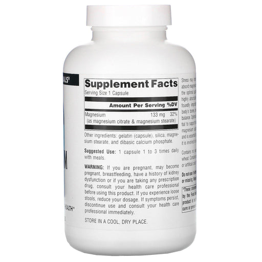 Source Naturals, Magnesium Citrate, 133 mg, 180 Capsules - HealthCentralUSA