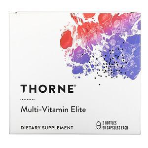 Thorne Research, Multi-Vitamin Elite, A.M. & P.M., 2 Bottles, 90 Capsules Each - HealthCentralUSA