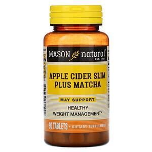 Mason Natural, Apple Cider Slim Plus Matcha, 90 Tablets - HealthCentralUSA