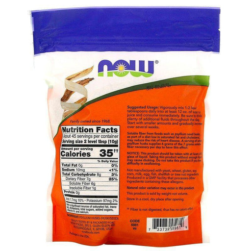 Now Foods, Whole Psyllium Husks, 16 oz (454 g) - HealthCentralUSA