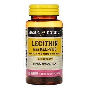 Mason Natural, Lecithin with Kelp/B6 Plus Apple Cider Vinegar, 100 Softgels - HealthCentralUSA