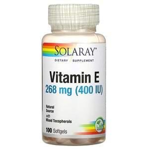 Solaray, Vitamin E, 268 mg (400 IU), 100 Softgels - HealthCentralUSA