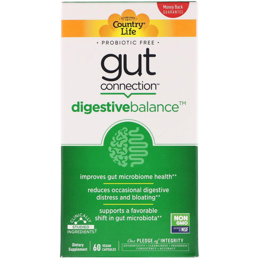 Country Life, Gut Connection, Digestive Balance, 60 Vegan Capsules - HealthCentralUSA