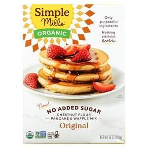 Simple Mills, Organic Chestnut Flour Pancake & Waffle Mix, Original, No Added Sugar, 10 oz (283 g) - HealthCentralUSA