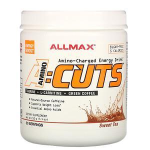 ALLMAX Nutrition, AMINOCUTS (ACUTS), Amino-Charged Energy Drink, Sweet Tea, 7.4 oz (210 g) - HealthCentralUSA