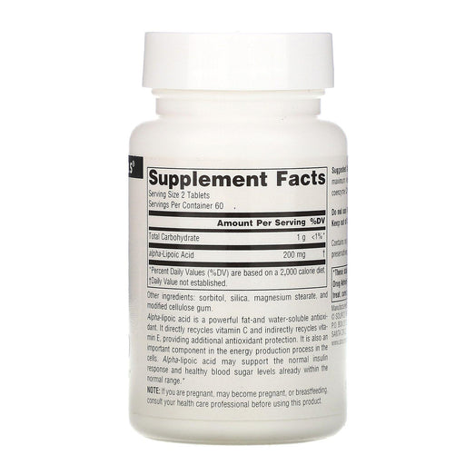 Source Naturals, Alpha Lipoic Acid, 100 mg, 120 Tablets - HealthCentralUSA