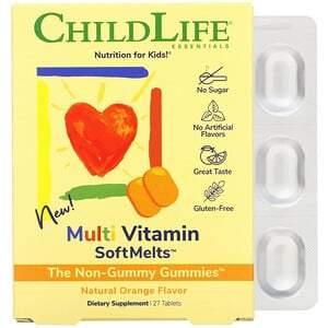 ChildLife, Multi Vitamin SoftMelts, Natural Orange Flavor, 27 Tablets - HealthCentralUSA