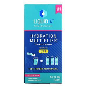 Liquid I.V., Hydration Multiplier, Electrolyte Drink Mix, Passion Fruit, 10 Individual Stick Packs, 0.56 oz (16 g) Each - HealthCentralUSA