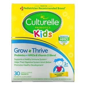 Culturelle, Kids, Grow + Thrive, Probiotics + HMOs & Vitamin D Blend, 1+ Years, 30 Single Serve Packets - HealthCentralUSA