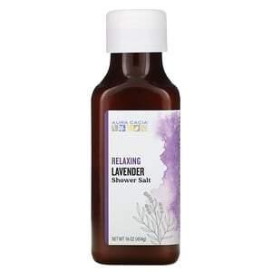 Aura Cacia, Shower Salt, Relaxing Lavender, 16 oz (454 g) - HealthCentralUSA