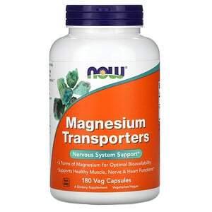 Now Foods, Magnesium Transporters, 180 Veg Capsules - HealthCentralUSA