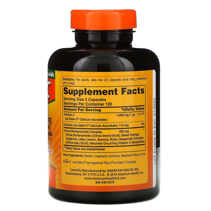American Health, Ester-C with Citrus Bioflavonoids, 500 mg , 240 Capsules - HealthCentralUSA