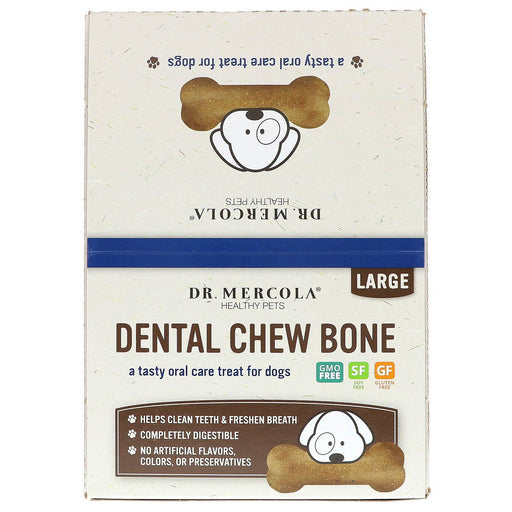 Dr. Mercola, Dental Chew Bone, Large, For Dogs, 12 Bones, 2.15 oz (61 g) Each - HealthCentralUSA
