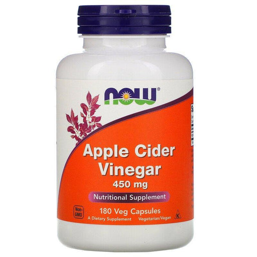 Now Foods, Apple Cider Vinegar, 450 mg, 180 Veg Capsules - HealthCentralUSA