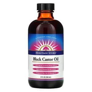 Heritage Store, Black Castor Oil, 8 fl oz (240 ml) - HealthCentralUSA