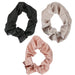 Giovanni, Satin Hair Scrunches, Extra Large, Blush, Gray and Black, 3 Pack - HealthCentralUSA