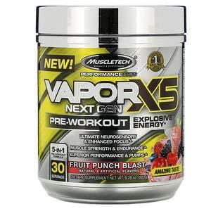 Muscletech, VaporX5, Next Gen, Pre-Workout, Fruit Punch Blast, 9.28 oz (263 g) - HealthCentralUSA